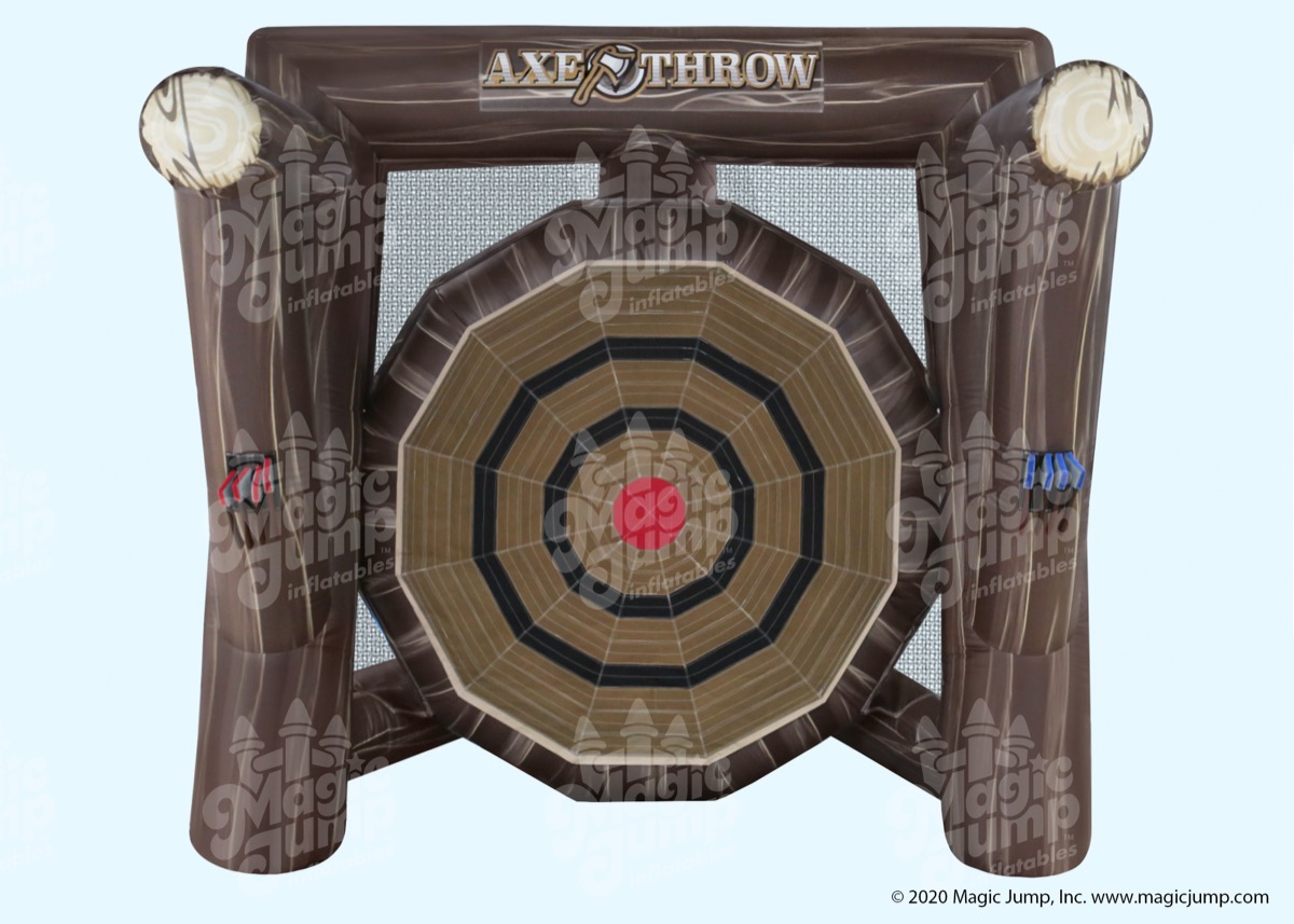 Inflatable axe throw target game available for rent in Hendersonville Tennessee