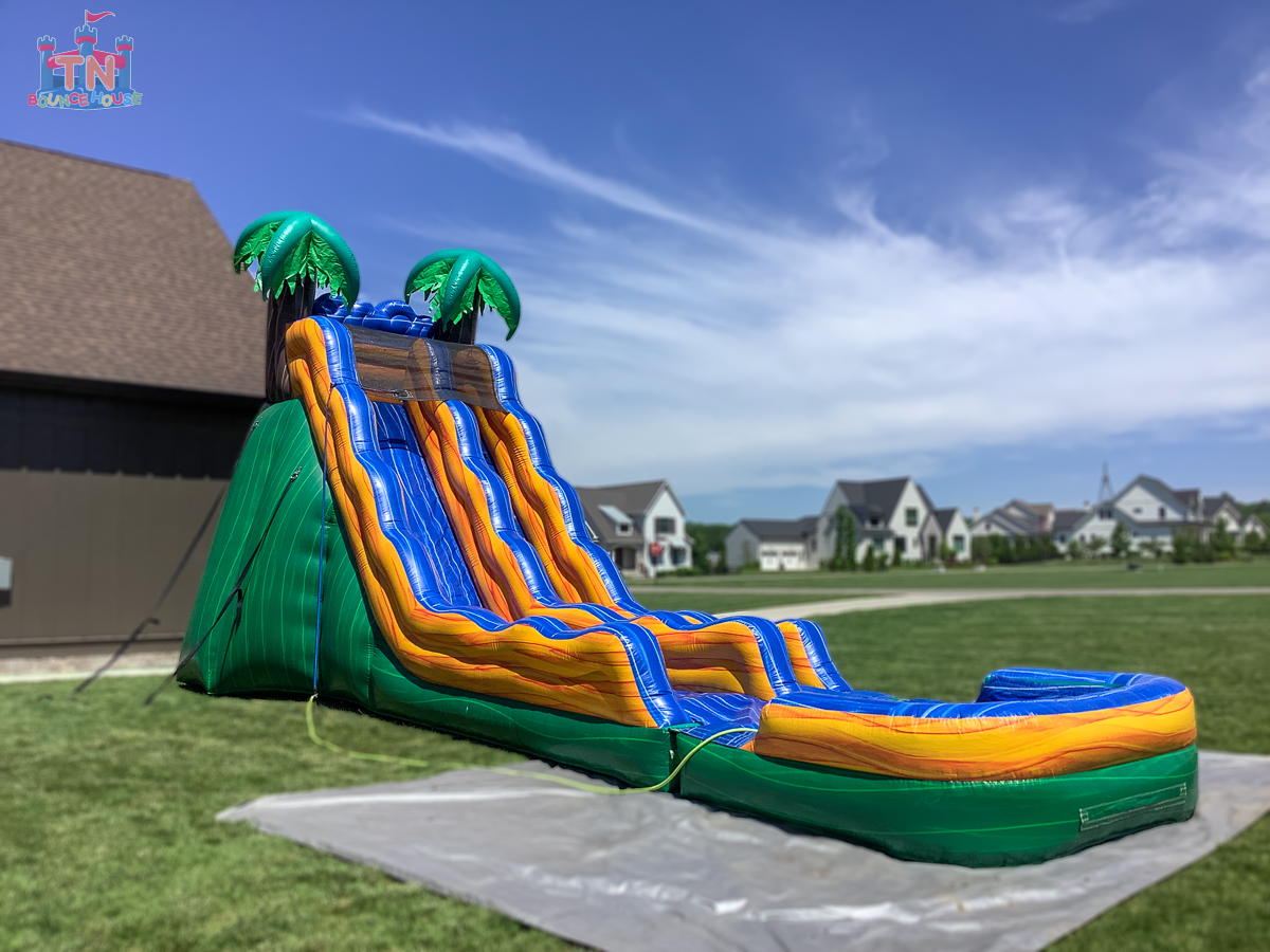 tropical inflatable water slide