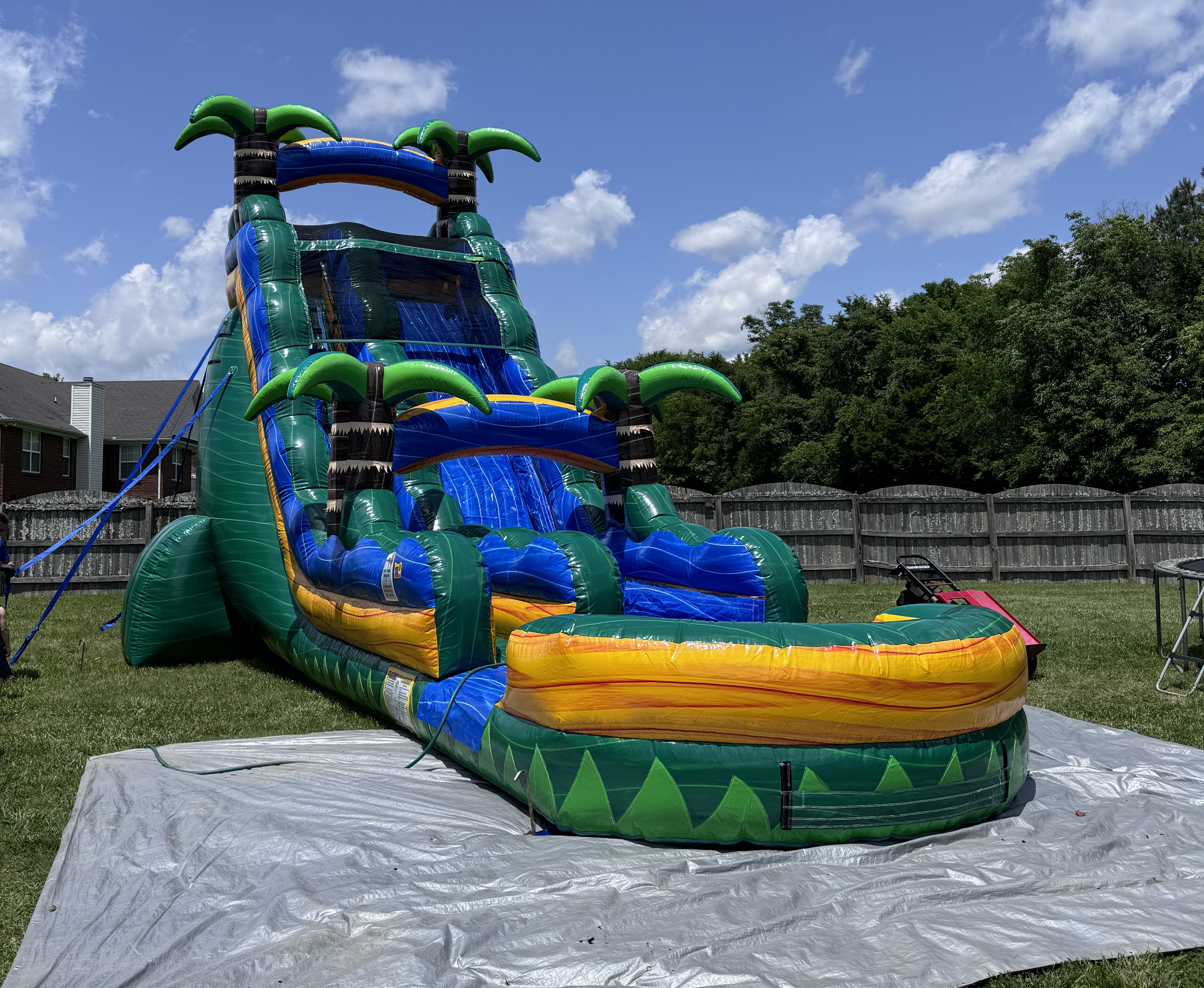 Tropical infalatable water slide